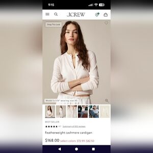 J. Crew Soft Cream Cashmere Cardigan.